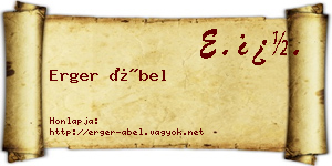 Erger Ábel névjegykártya